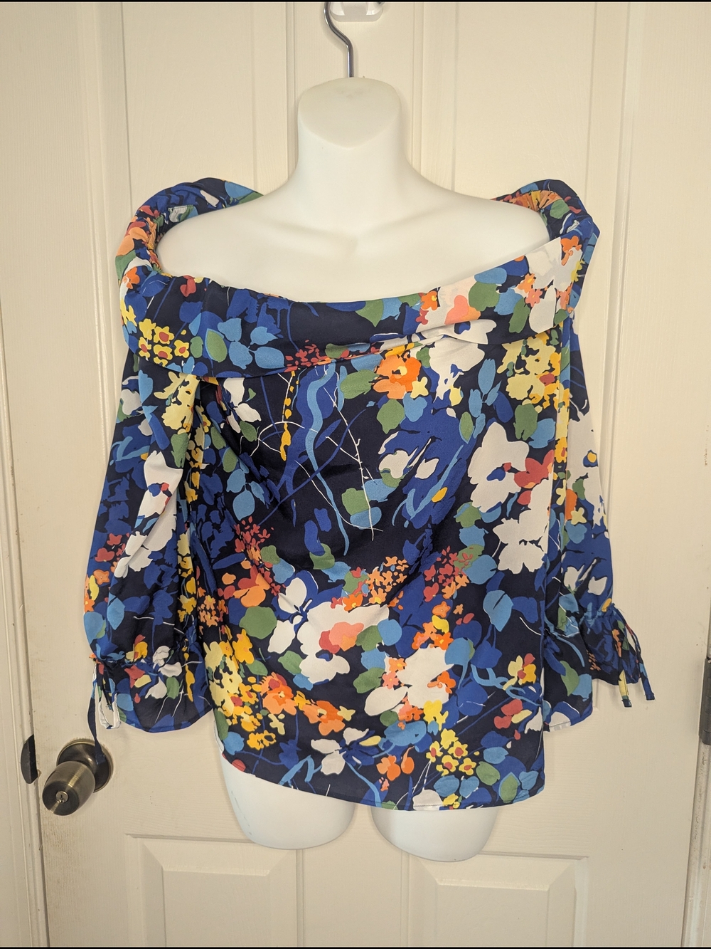 BANANA REPUBLIC Brooks Off The  Shoulder 3/4 Floral Sleeve Blouse, Size S